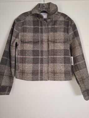 Old Navy Womens Plaid Shacket - Gray & Brown Jacket Size XS